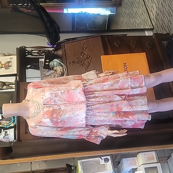 Boston Proper Blurred Bouquet Peasant dress - Picture 2 of 8